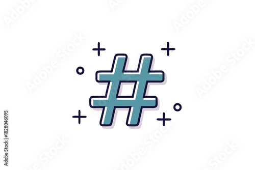 hashtag symbol outline icon  