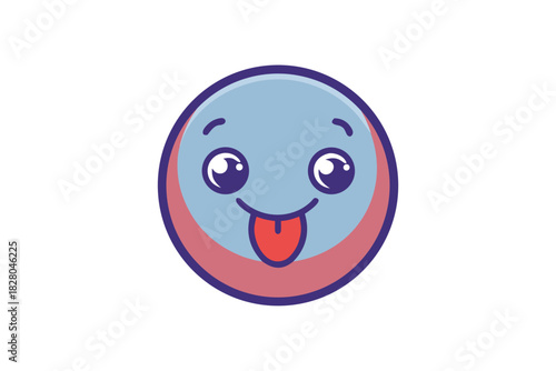 tongue out face circle icon