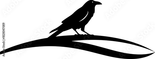 Howling Raven Silhouette Art