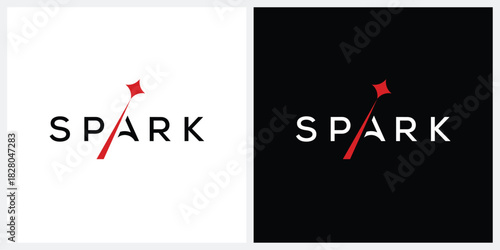Spark letter mark logo design graphic vector icon, typography font text wordmark spark