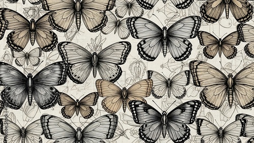 Elegant Butterfly Pattern - A Symphony of Natures Beauty.