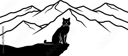 Dog Sniffing by Pine Tree Silhouette