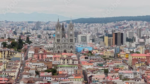 Aerial view of Basilica del Voto Nacional, ecuador.