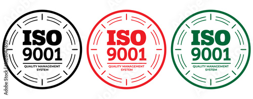 ISO 9001 badge set, ISO 9001 stamp set, ISO 9001 seal set