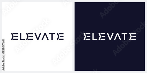 elevate letter mark logo design graphic vector icon, typography font text wordmark elevate