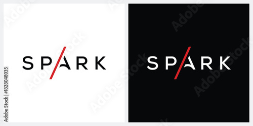 typography spark logo design graphic vector, letter mark spark logo graphic	