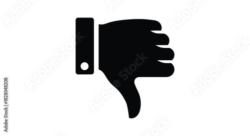 Thumbs down hand gesture expressing disapproval and negativity silhouette
