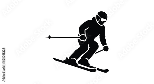 Downhill skier in action a bold and dynamic silhouette