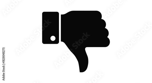 Thumb down gesture silhouette negative feedback and disapproval symbol