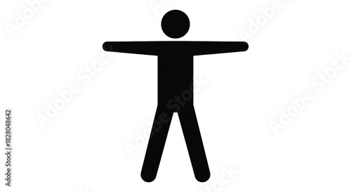 Simple stick figure with arms outstretched in a silhouette