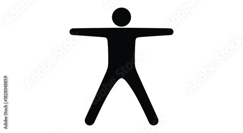 Simple stick figure with arms outstretched silhouette
