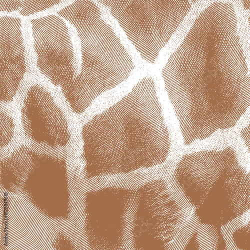 Vector background graphic, halftone animal skin pattern, giraff pattern.