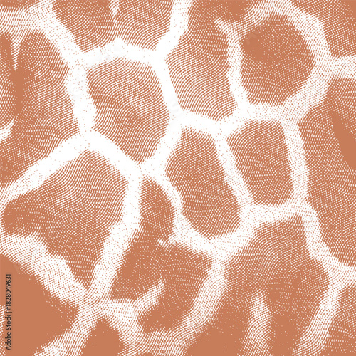 Vector background graphic, halftone animal skin pattern, giraff pattern.
