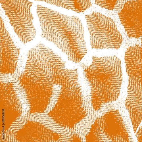 Vector background graphic, halftone animal skin pattern, giraff pattern.