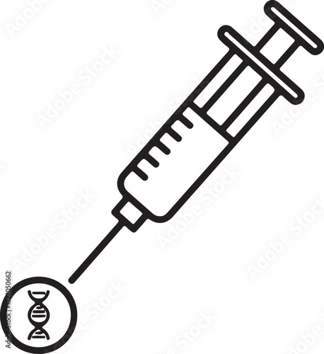 Genetic Engineering Injection Icon – DNA Modification Concept