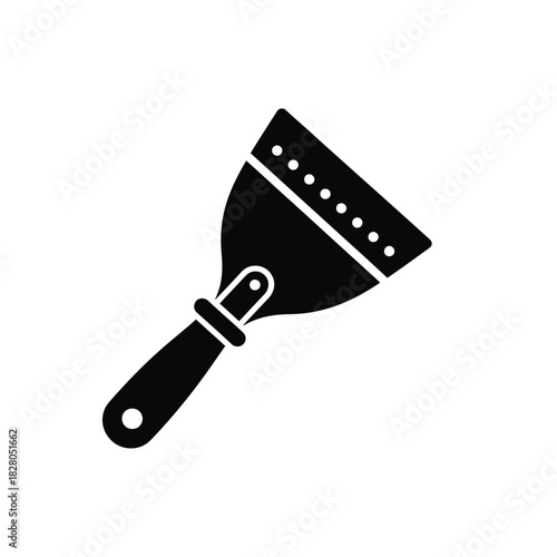 Black putty knife icon with white dots tool scraper