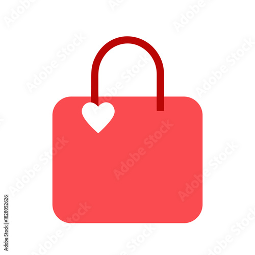 shopping bag heart red heart shape 