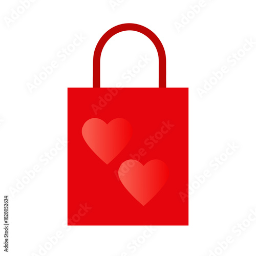 shopping bag heart red heart shape 