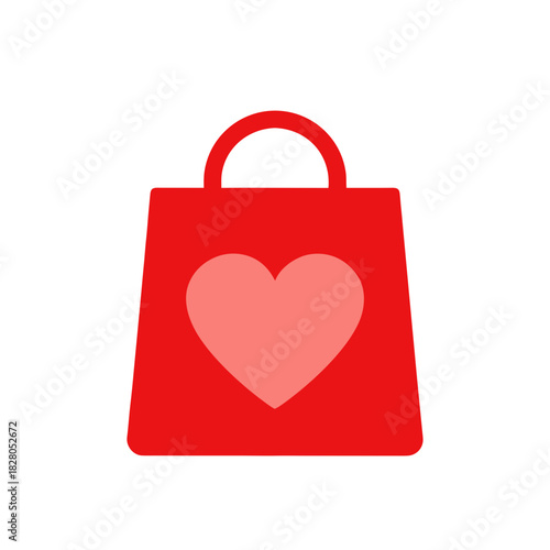 shopping bag heart red heart shape 