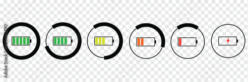 Battery Level Infographic Icons. Battery Progress Icons Set. set of batteries charge level icon pictogram isolated illustration. Set of battery icons. Battery charging signs good for any project