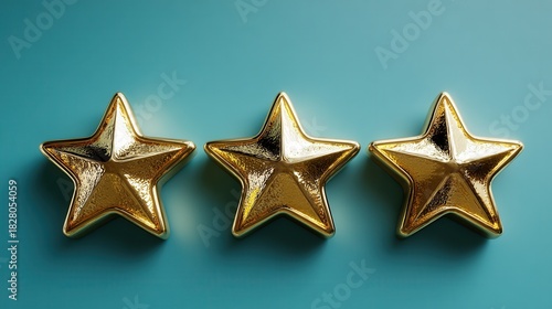 Three stars on a solid background