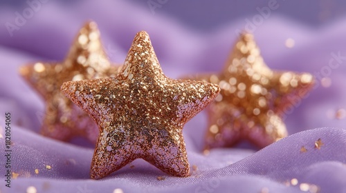 Three stars on a solid background