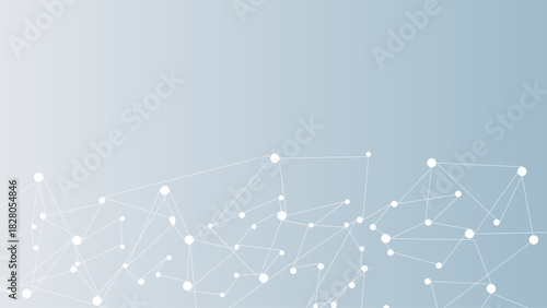 Minimal Tech Network Background with White Connecting Nodes on Soft Blue Gradient