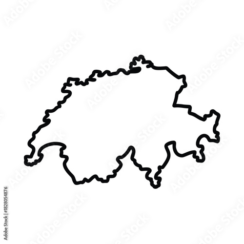 Outline map of switzerland country shape
