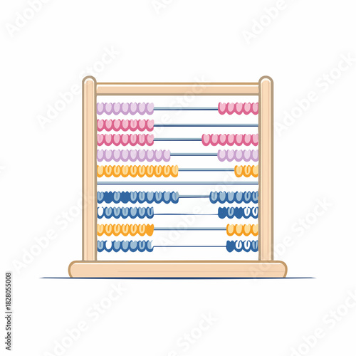 Colorful Abacus Visual Representation of Counting and Basic Arithmetic, Suitable for Education and Learning Resources