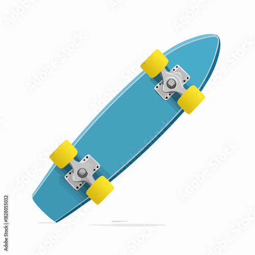 Blue Skateboard with Yellow Wheels A Fun and Active Lifestyle Illustration