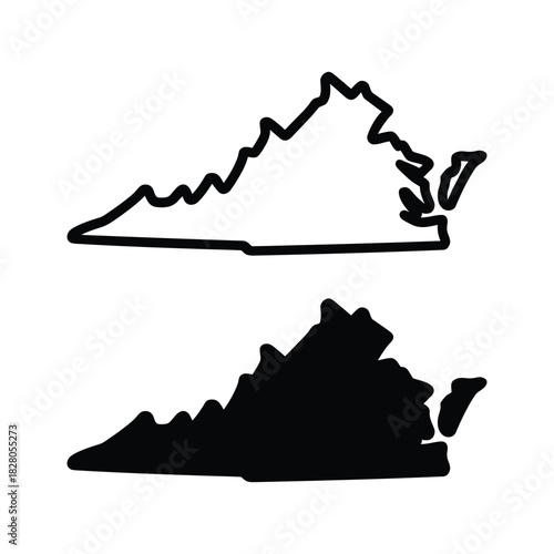 Outline and silhouette of the state of virginia