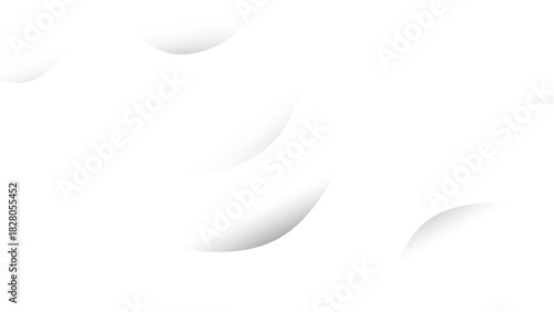 Minimal White Abstract Background with Soft Curved Cutout Shadows and Smooth Gradient Shapes