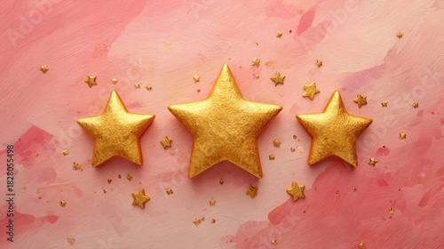 Three stars on a solid background