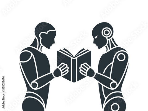 Robots share knowledge by reading a book together