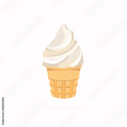 Ice cream icon in flat style, flat illustration of sweet food for dessert