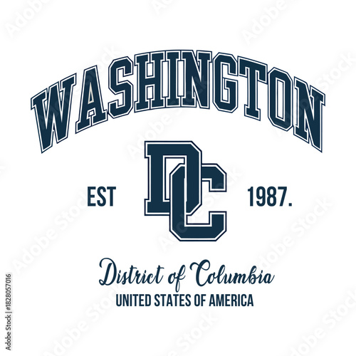 Washington DC collegiate design on transparent backdrop
