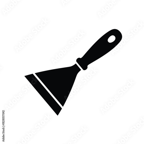 Black scraper tool icon on white background vector 2