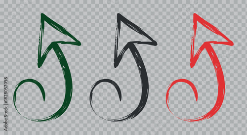 Collection of Hand Drawn Directional Arrows in Different Colors