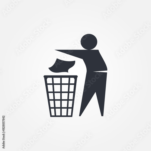 throw trash in bin icon symbol illustration vector eps10 logo template design pattern seamless bright minimal design flat design realistic style simple design modern design
