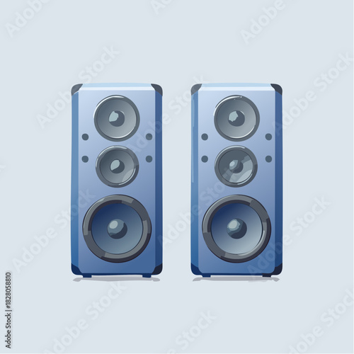 Paire d'enceintes de type bibliothèque, 3 voies, écoute ,audio, haut-parleur, HIFI, isolé sur fond blanc, stéréo