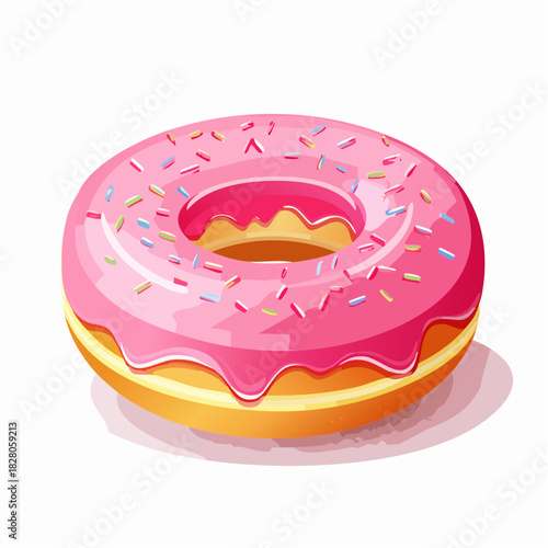 Délicieux donuts rose, en gros plan, isolé sur fond blanc 