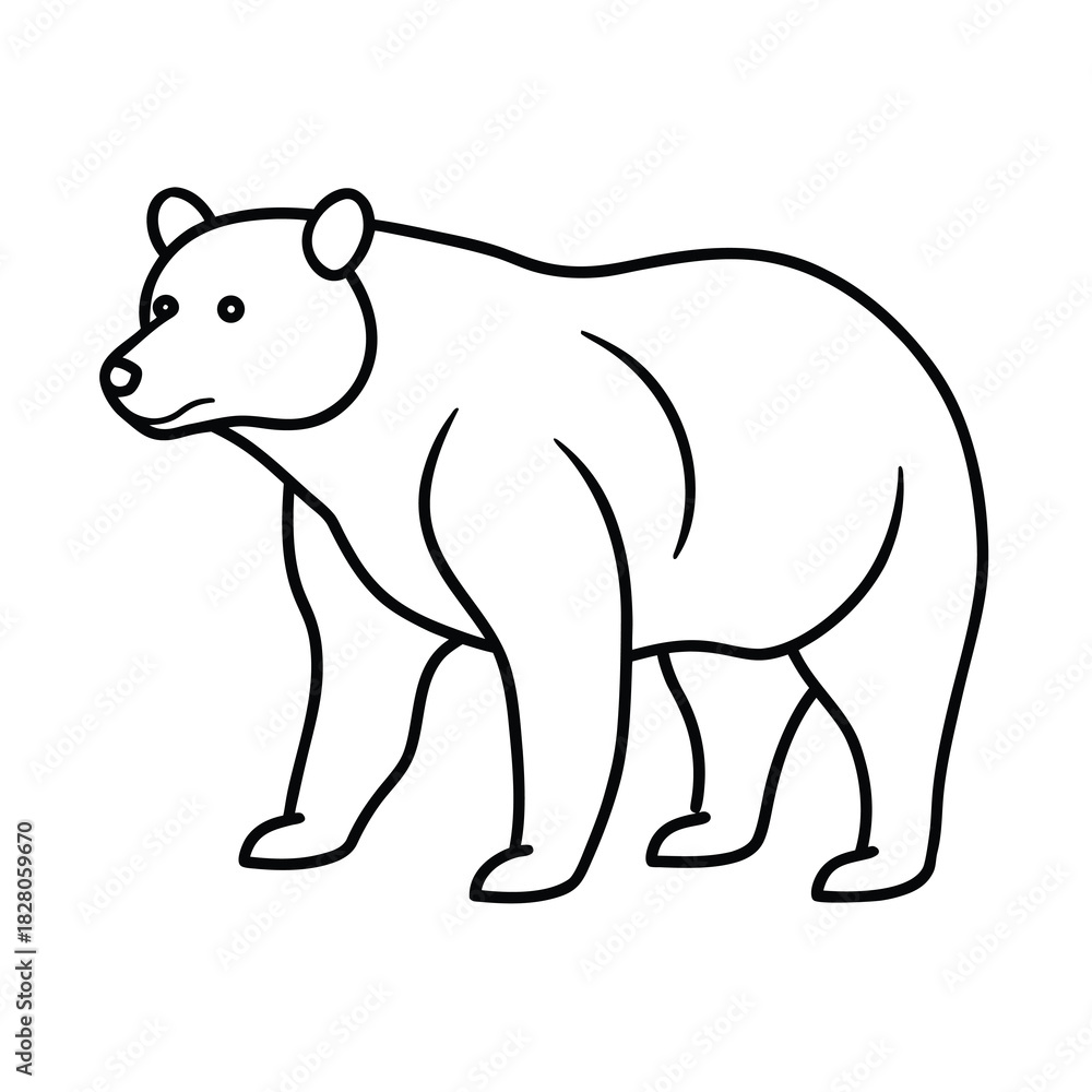 Fototapeta premium Cartoon vector illustration of a cute wild polar bear mammal character design