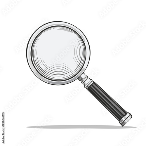 Magnifying Glass Illustration for Search Discovery and Exploration