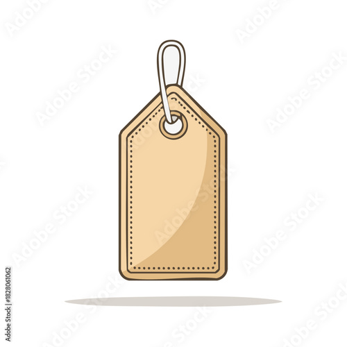 Hanging Blank Tan Tag with String and Border