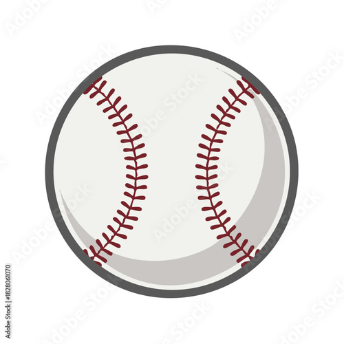 Isolated Vector Baseball Illustration on White Background