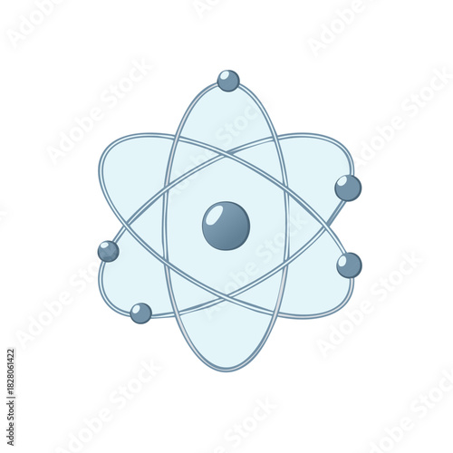 Illustration of an Atom with Electrons Orbiting a Nucleus