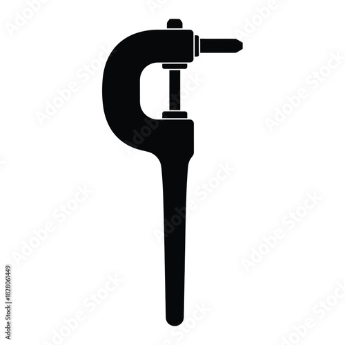 Black silhouette of a C clamp tool equipment metal