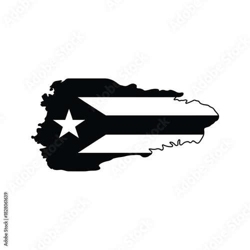 Puerto rico flag outline silhouette