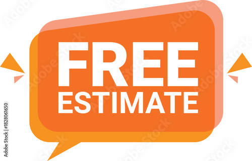 Free Estimate Modern Vector Button - Speech Bubble Call to Action Sticker