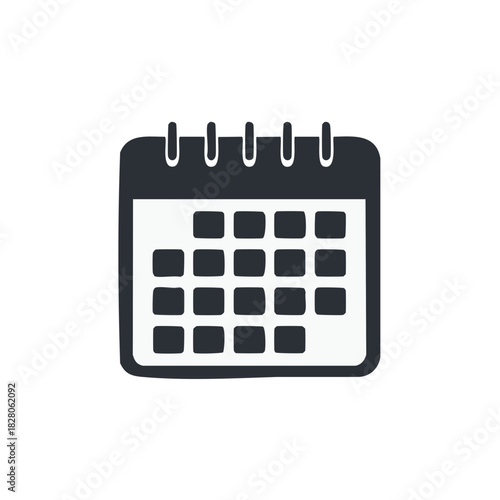 Cartoon style calendar appointment scheduler icon for events dates schedules management and organization